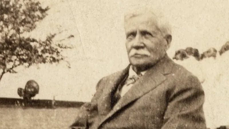 Front view portrait photo of Samuel Curtis Johnson in sepia tone