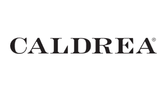 The text "CALDREA" appears in bold, black, stylized letters against a transparent background.