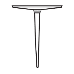 A black silhouette of a nail with a wide, flat head and a narrow, pointed tip against a plain white background.