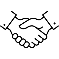 A triangle rotates around a solid black circle, situated at the center of a larger outlined square. The circle is centrally aligned within the square's boundary.