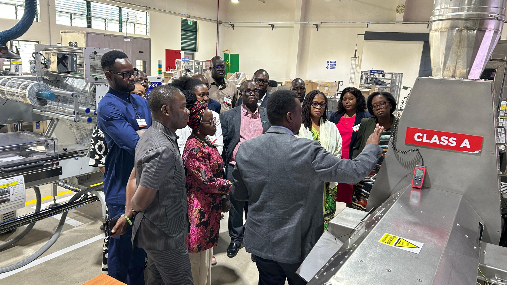 eaders taking a tour of the SC Johnson Guardian™ manufacturing line.